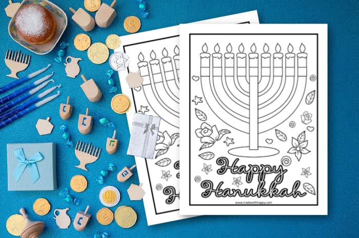 Happy Hanukkah Coloring