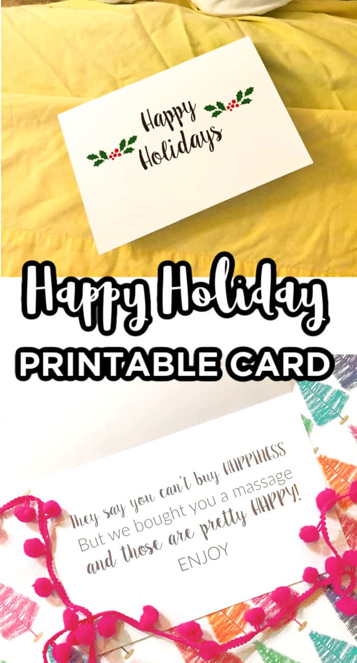 Happy Holidays Printable Card