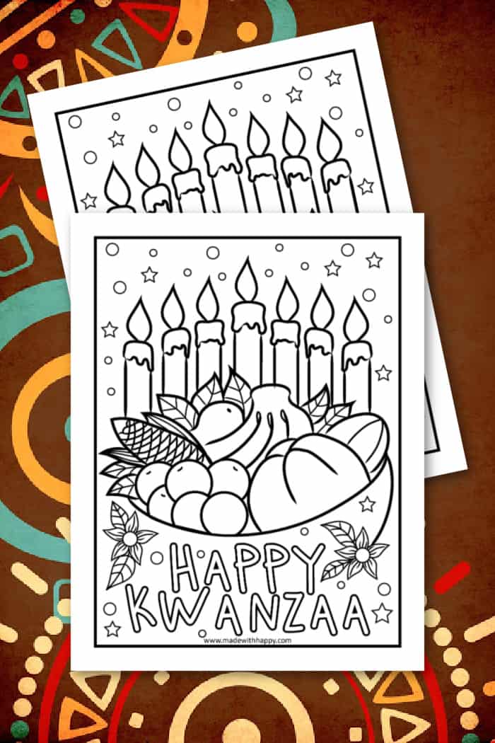 Happy Kwanzaa Coloring Page Made With Happy