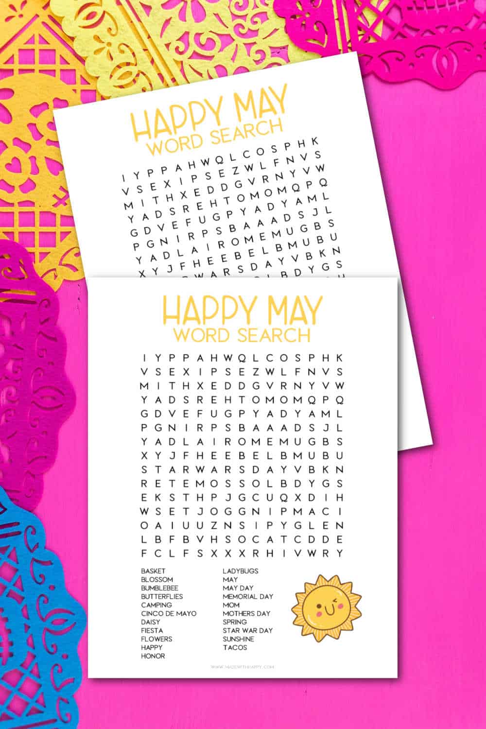 May Word Search Puzzles