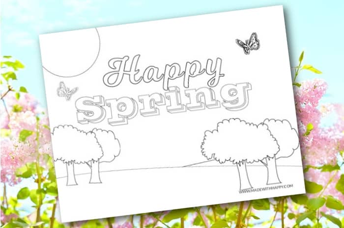 Happy Spring Coloring Sheet