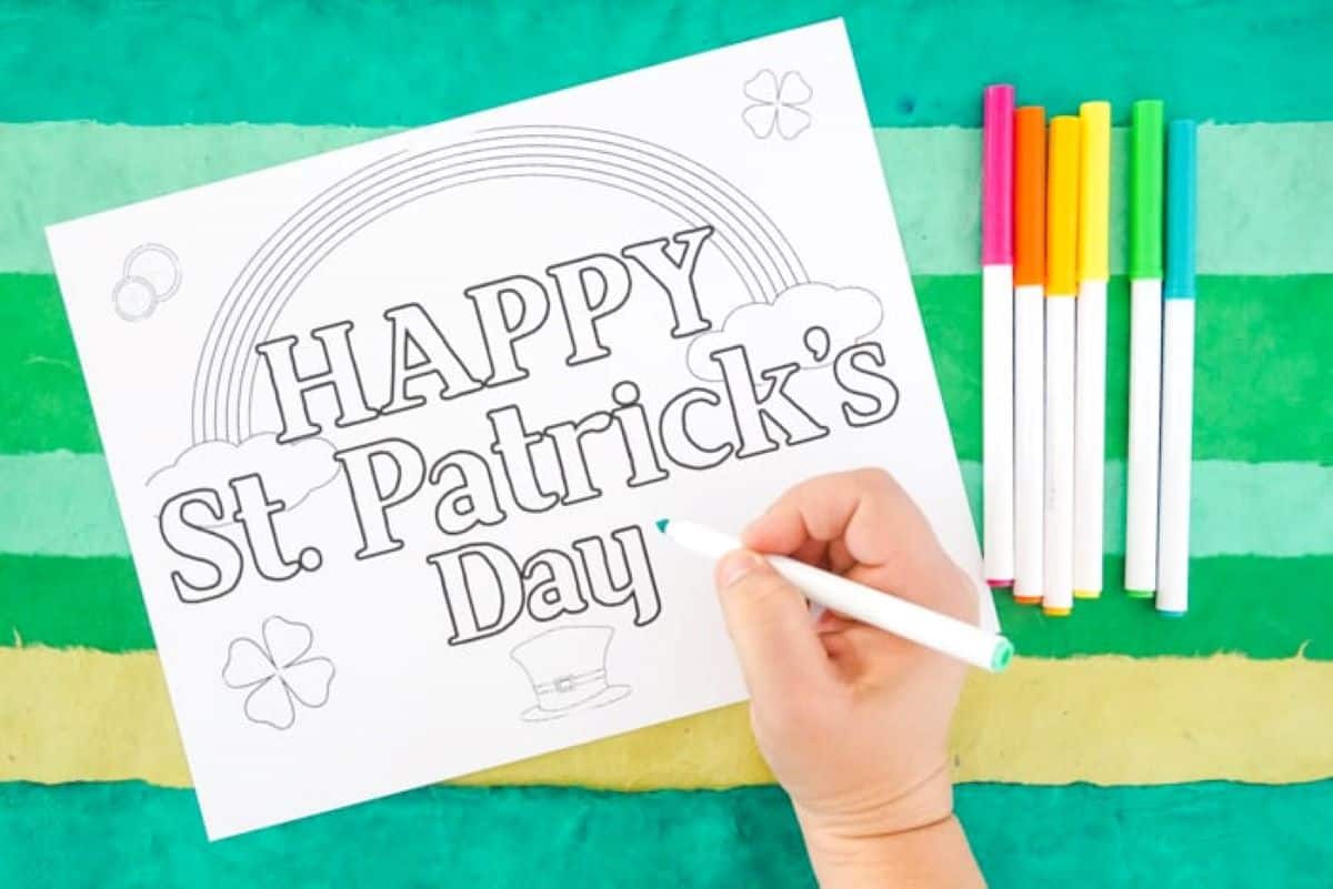 Happy St. Patrick's Day Coloring Sheet Printable