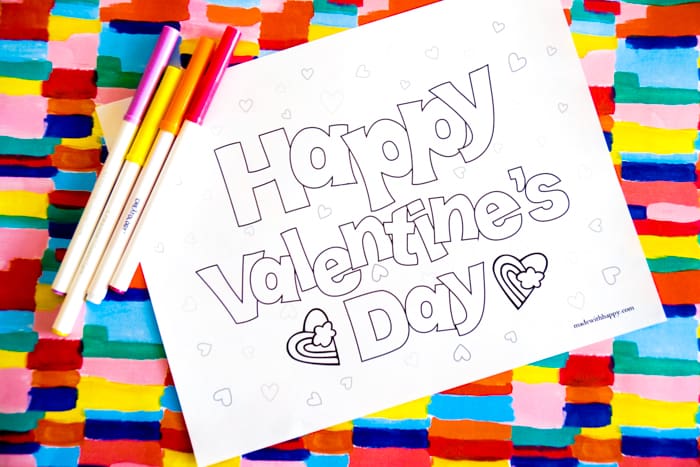 free happy valentines day coloring pages made with happy
