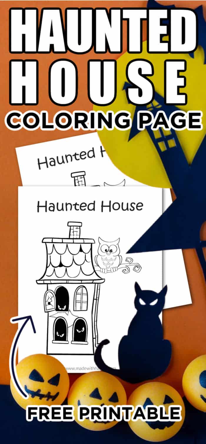 printable haunted house coloring pages