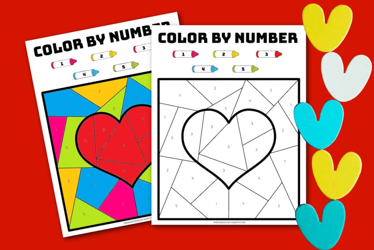 Heart Color By Number
