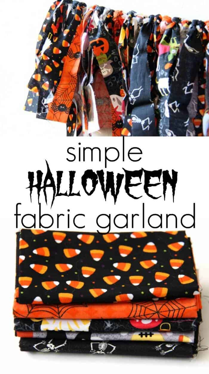 Simple Fabric Garland | Halloween Decoration Garland | Halloween Fabric | Cheap Halloween Decorations | www.madewithhappy.com