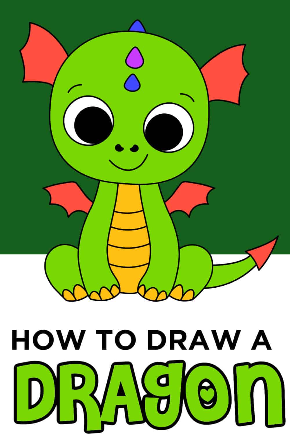 How to draw a Cute Dragon Easy Step By Step