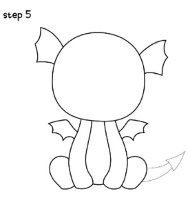 Step 5 of How to Draw a Dragon Easy
