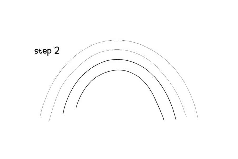 How to draw a rainbow Step 2