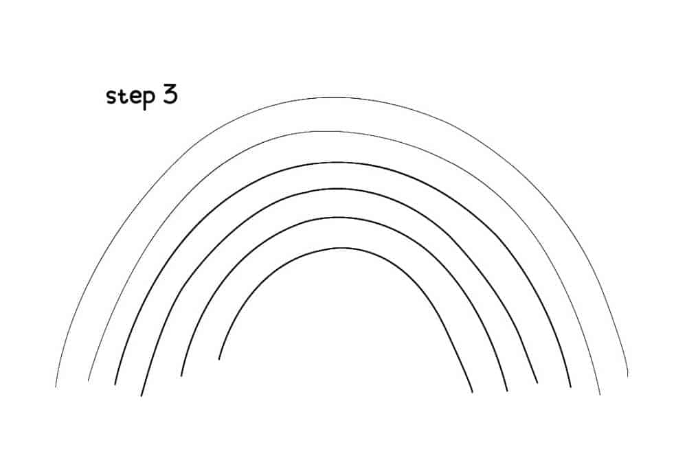 How to draw a rainbow Step 3