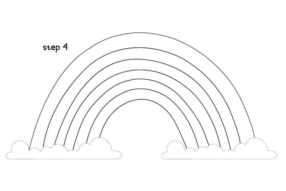 How to draw a rainbow Step 4