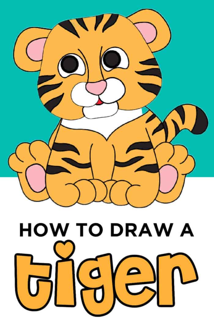 how to draw a tiger easy