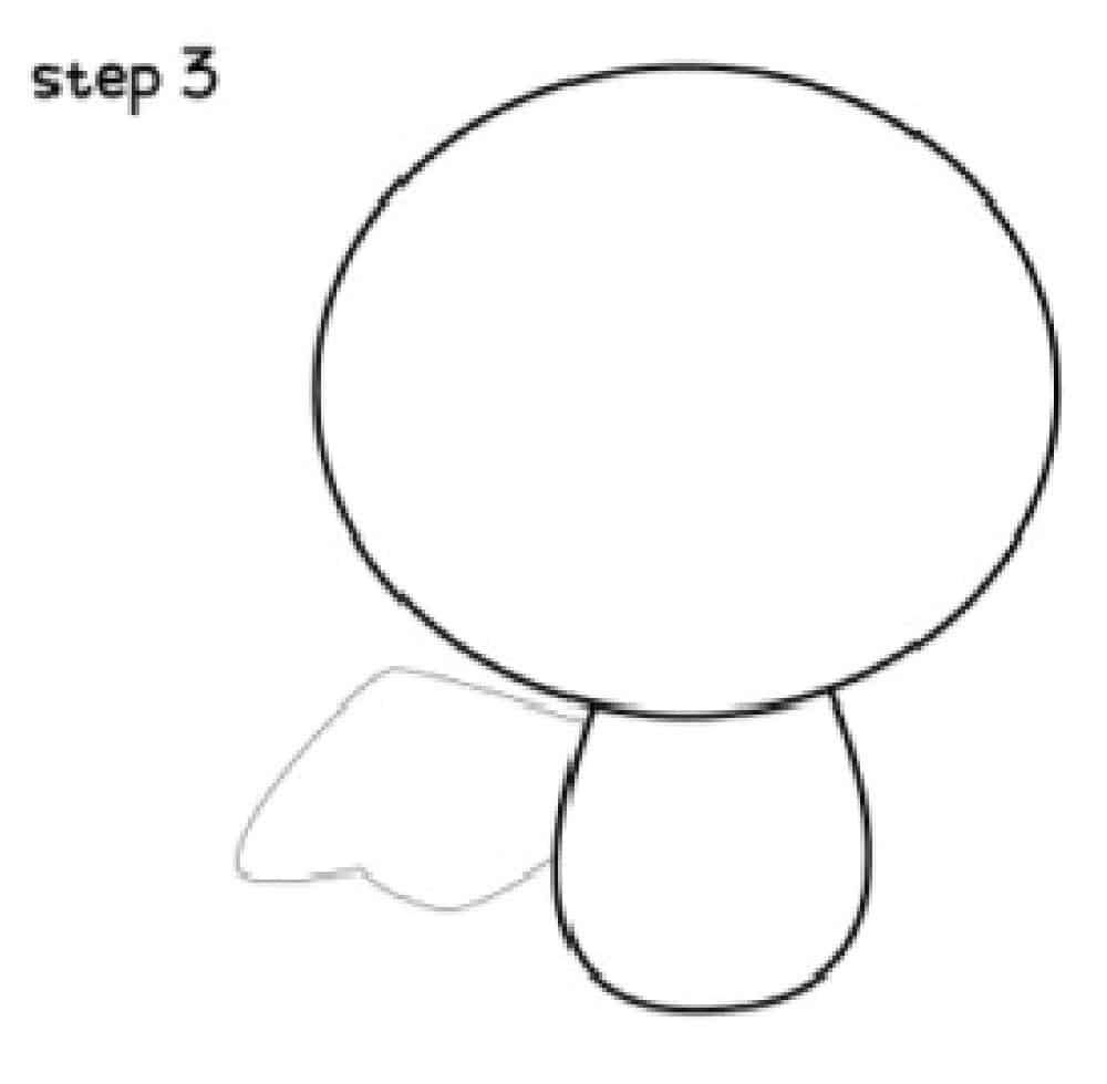 Drawing a bat’s wing step 3