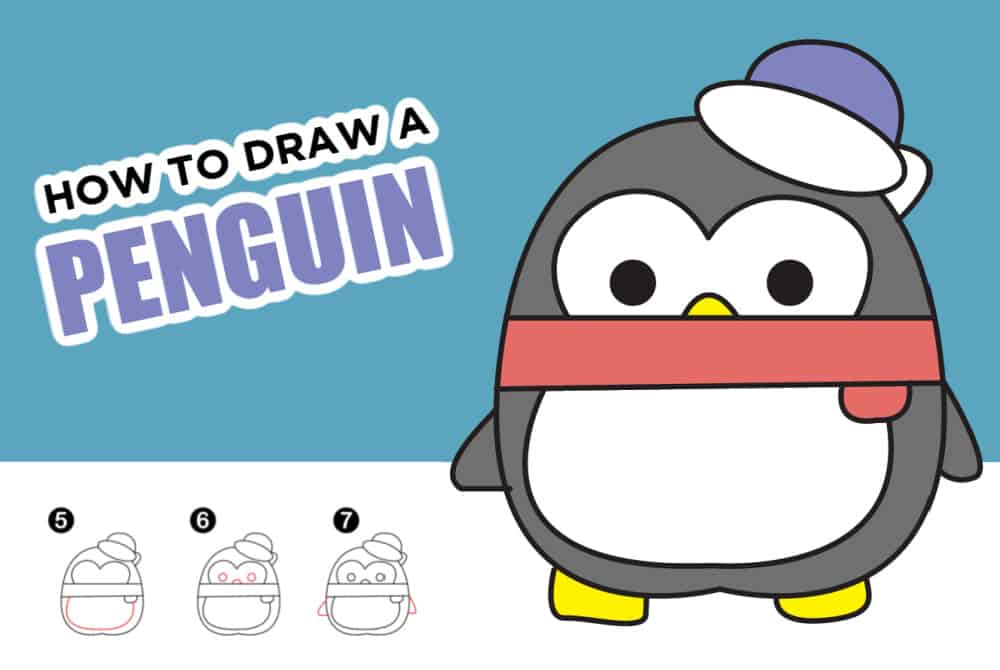 how to draw a cute penguin