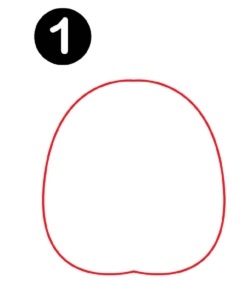 Step 1: Draw a Oval with a flat bottom