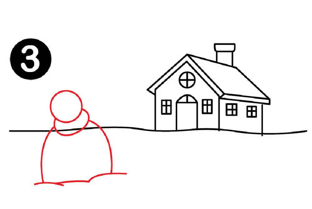 How to Draw a Winter Scene - Step 3