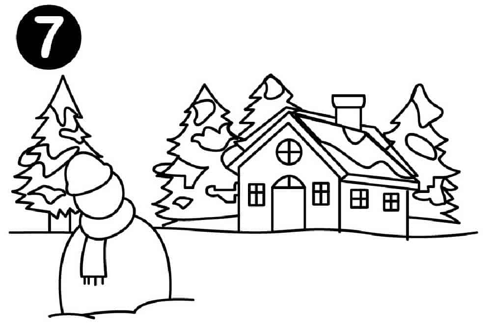 How to Draw a Winter Scene - Step 7