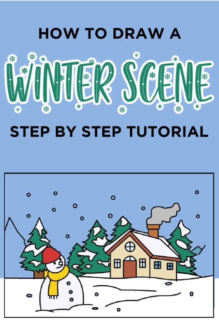 how to draw easy & simple winter season scenery || winter season poster  drawing - YouTube