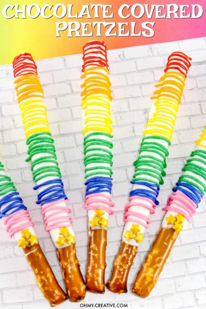 Rainbow Covered Pretzels