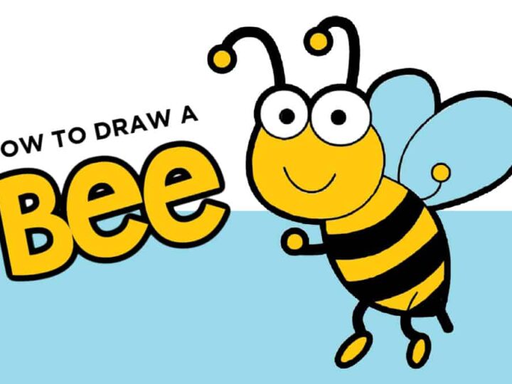 How to Draw a bee? | Step by Step Drawing for Kids | Easy cartoon drawings,  Easy doodles drawings, Bee drawing