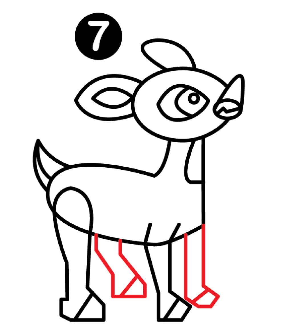 How to Draw a Reindeer Back legs