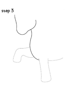 drawing the front legs of unicorn