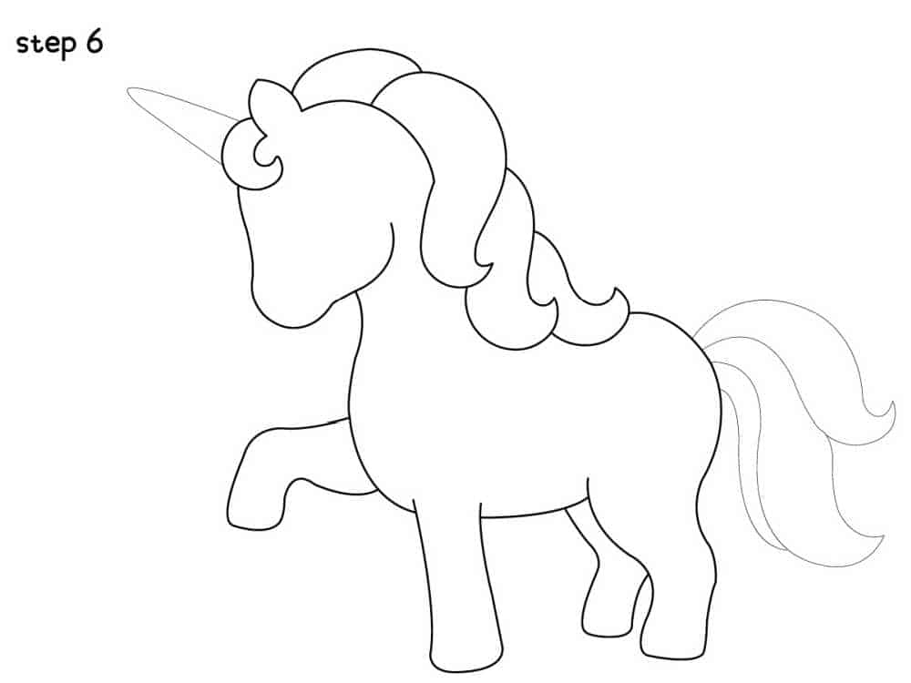 the next step is to draw the unicorn horn
