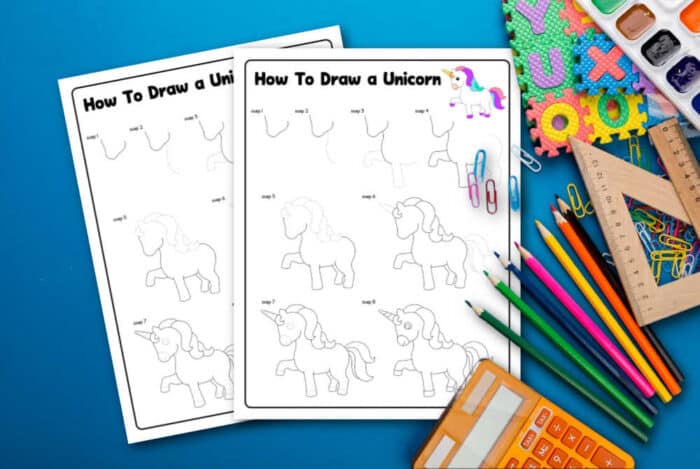 learning to draw an easy unicorn