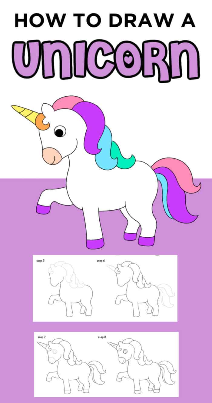 Little Unicorn Drawing Coloring Book - Cute Caricature Art Ideas pages for  kids by pisan kemthong