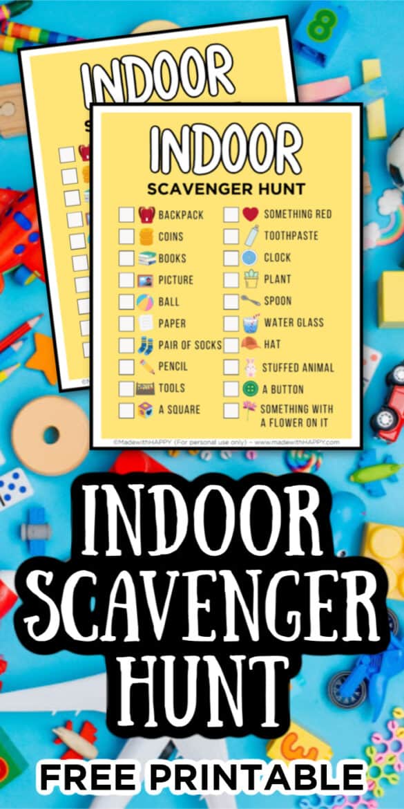 Indoor Scavenger Hunt for Kids Made with HAPPY
