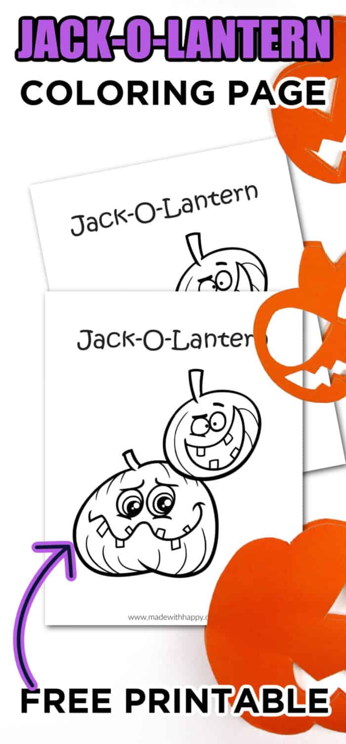 Halloween pumpkin coloring page for kids