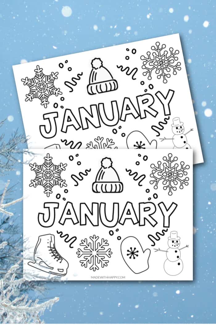 january coloring pages