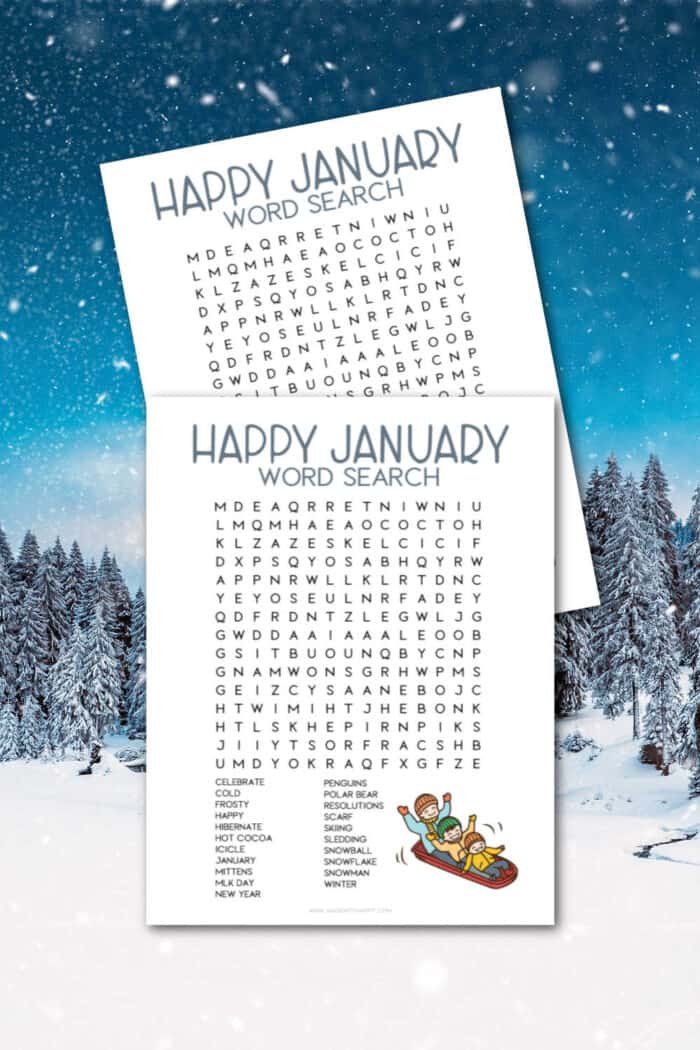 free january word search