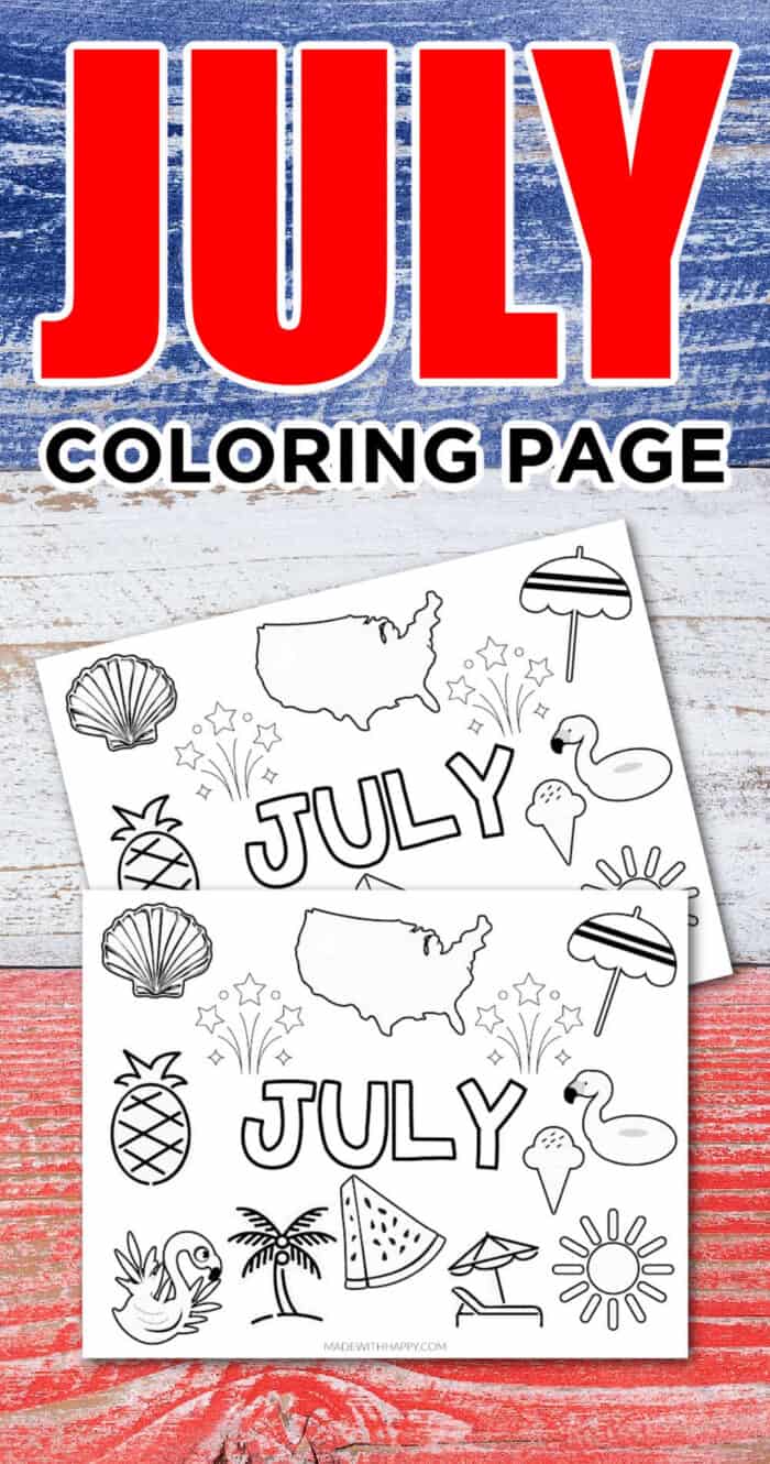free printable july coloring page