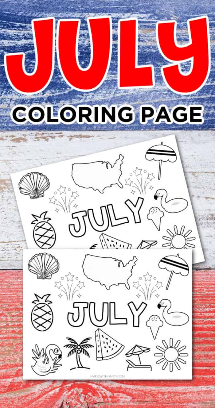 july coloring sheet for kids