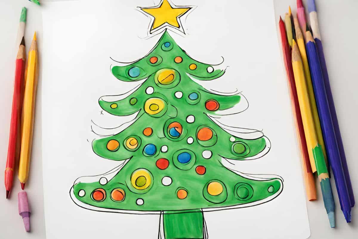 Kids Christmas Tree Drawing