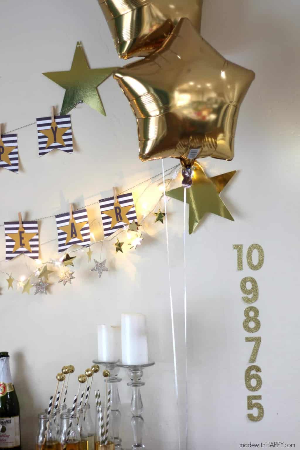 Kids New Years Eve Party | Black, White and Gold Kids Party | Pottery Barn Kids New Years Eve Party | www.madewithHAPPY..com