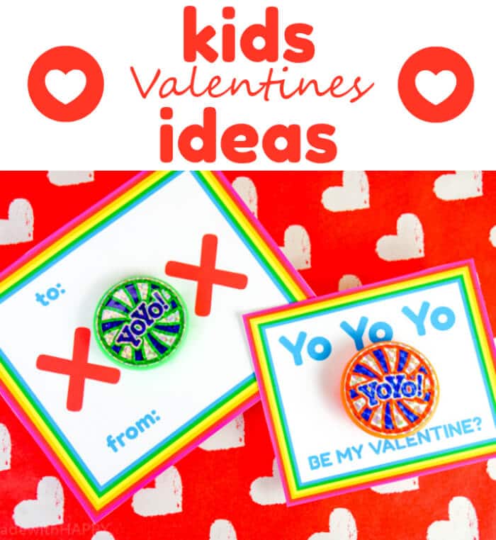 Kids Valentines Ideas that are inexensive and non-candy valentines. We're sharing two different free printable valentines for YoYos. XOXO Valentines.