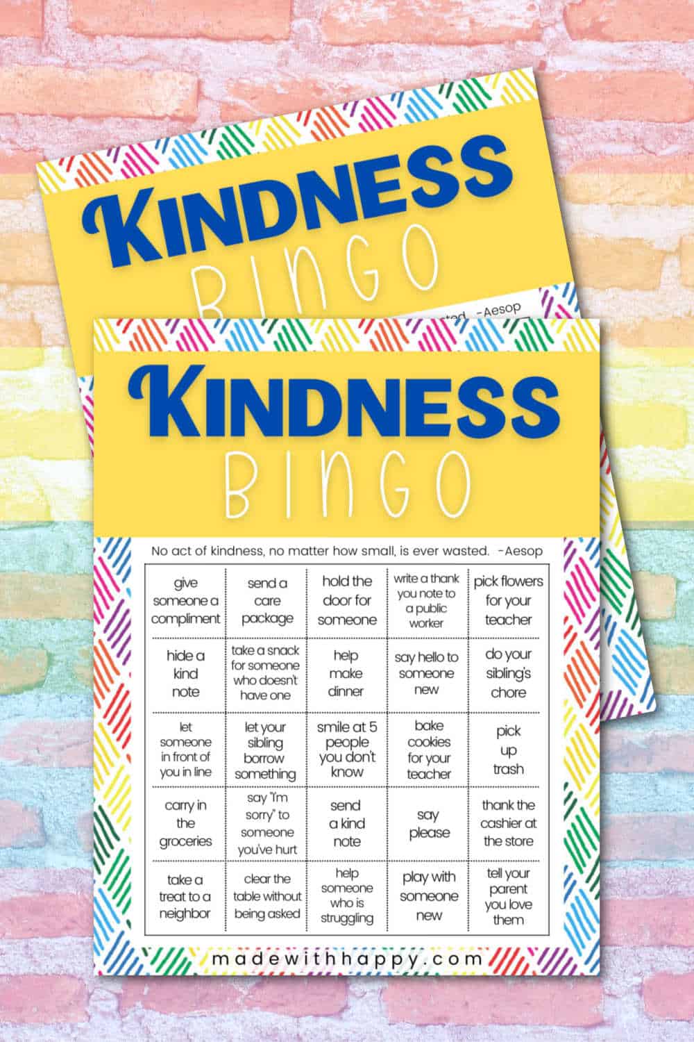 kindness bingo for teachers