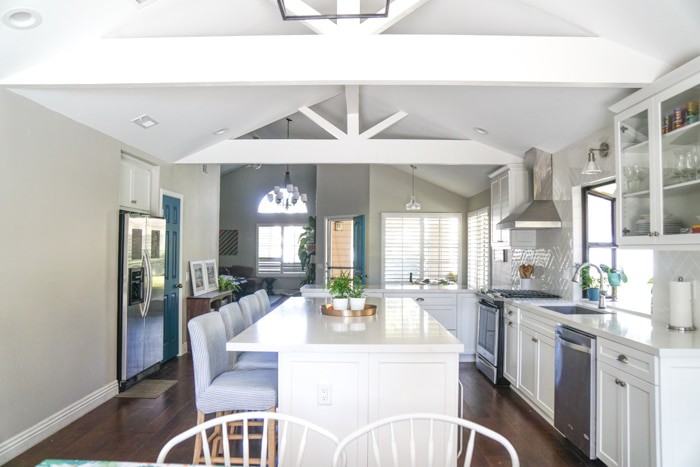 Kitchen renovation. Classic White Kitchen, Modern Farmhouse Style Kitchen. All White Kitchen. Open Floor Plan.