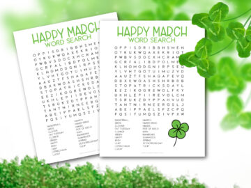 March Word Search Printable