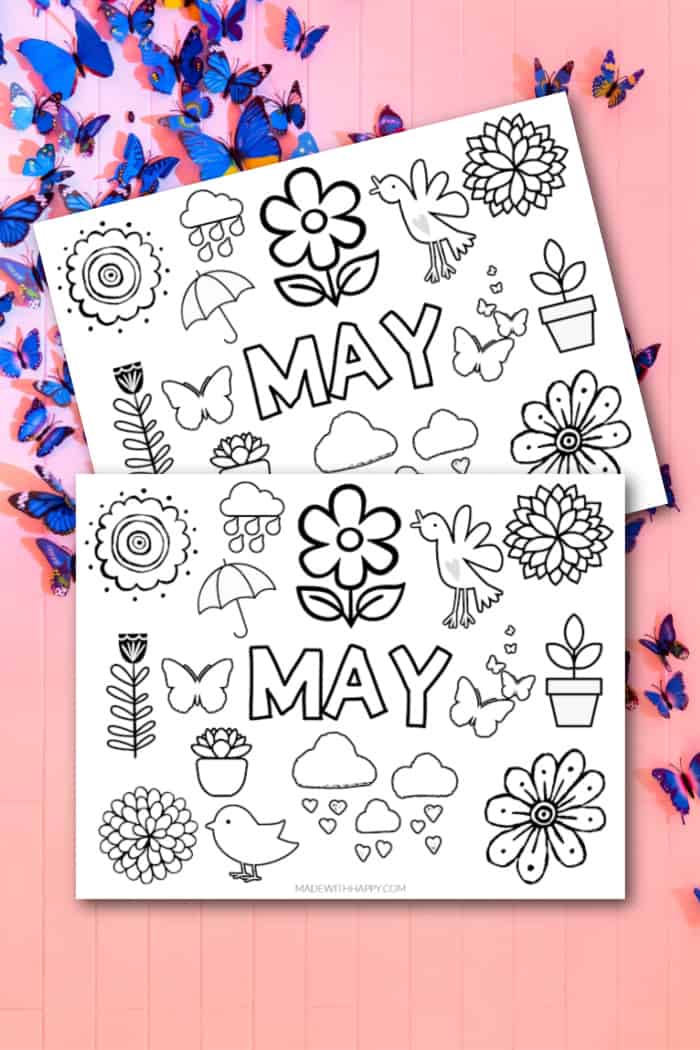 May Coloring Page Made With Happy Coloring Page For Kids