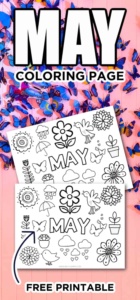 Free Printable May Color Page - Made with HAPPY For Kids