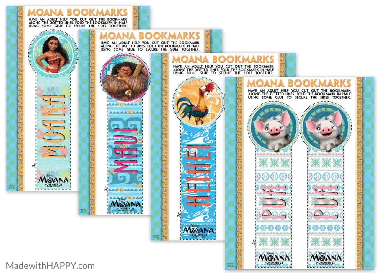 Moana Bookmarks