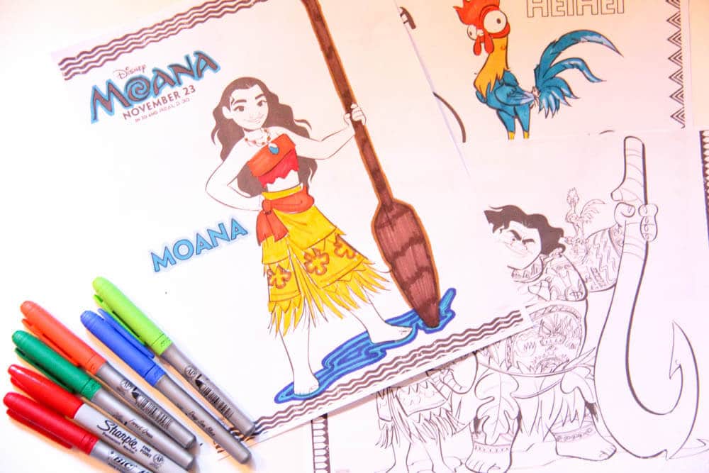 Disney Moana Coloring Pages and Activities Sheets