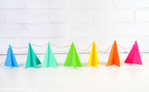 modern colorful paper christmas trees