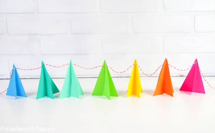 modern colorful paper christmas trees