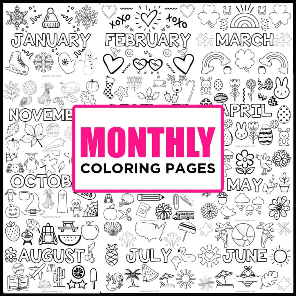 Monthly Coloring Pages