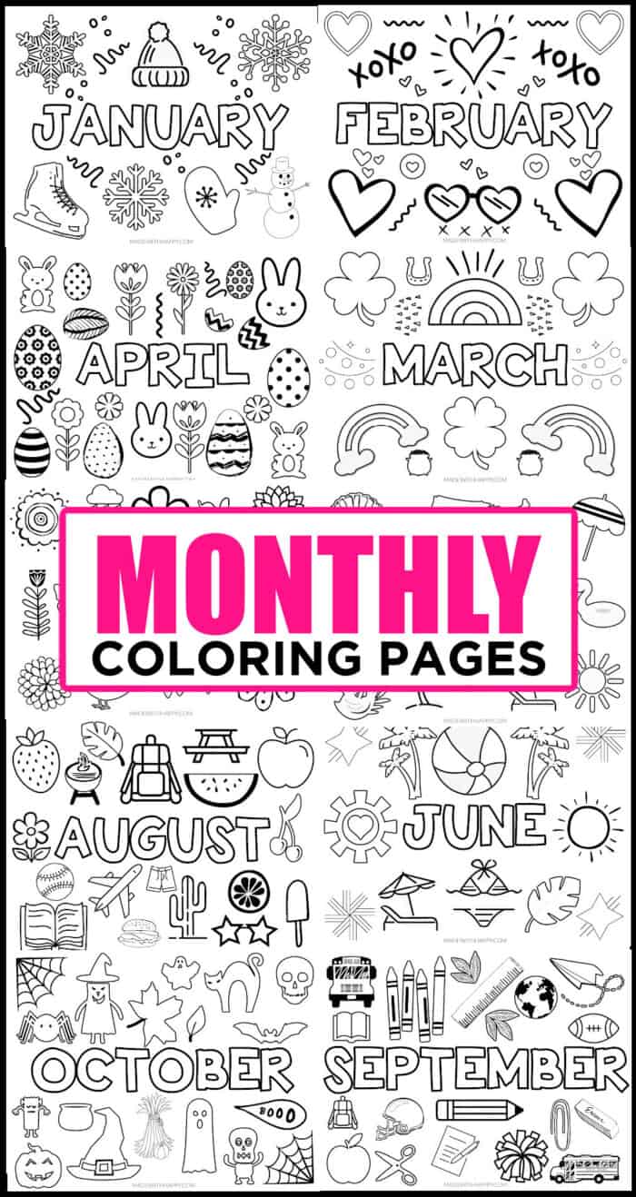 Monthly Coloring Pages