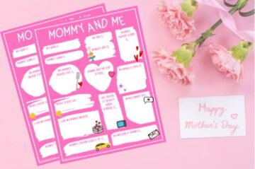 Mommy and Me Free Mother's Day Printable For Kids